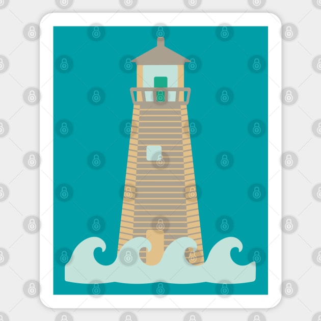 NAUTICAL OCEAN LIGHTHOUSE Coastal Seashore Waves - UnBlink Studio by Jackie Tahara Sticker by UnBlink Studio by Jackie Tahara